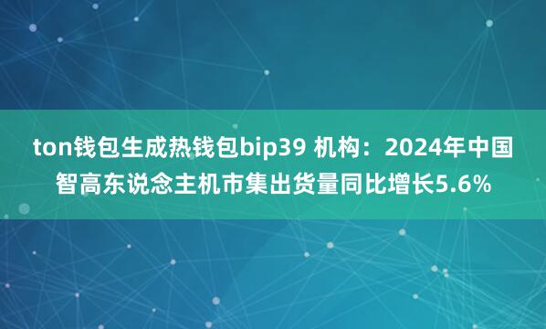 ton钱包生成热钱包bip39 机构：2024年中国智高东说念主机市集出货量同比增长5.6%